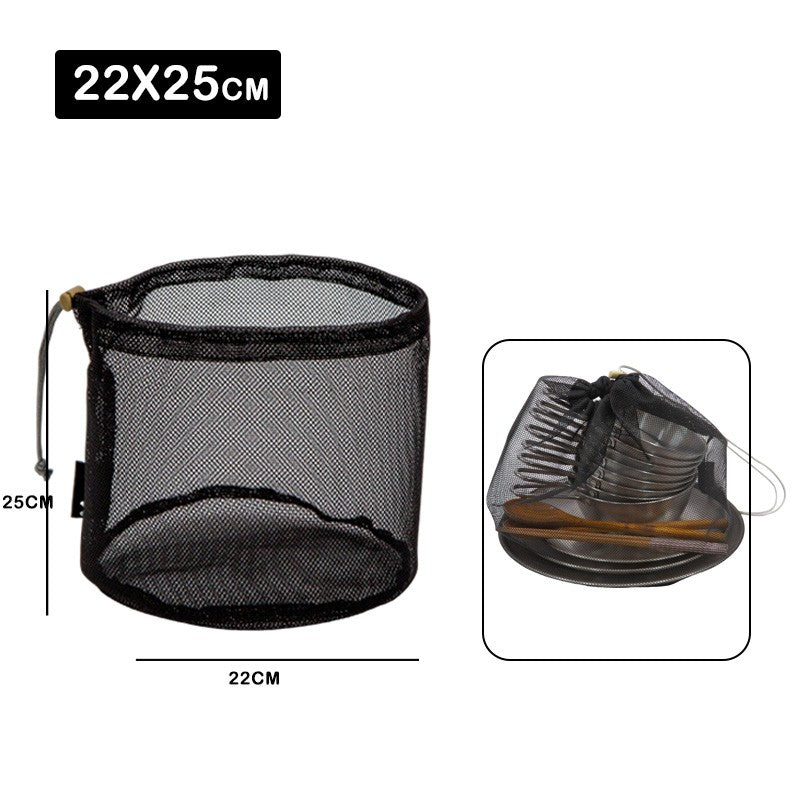 Outdoor Set Pot And Cooking Utensils Storage Net Bag