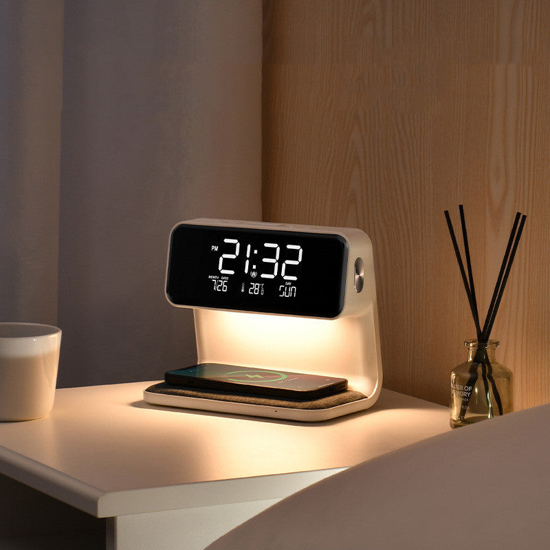 3-in-1 Bedside Lamp with Wireless Charging and Alarm - Idea Spark Hub 
