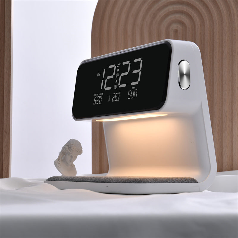 3-in-1 Bedside Lamp with Wireless Charging and Alarm - Idea Spark Hub 