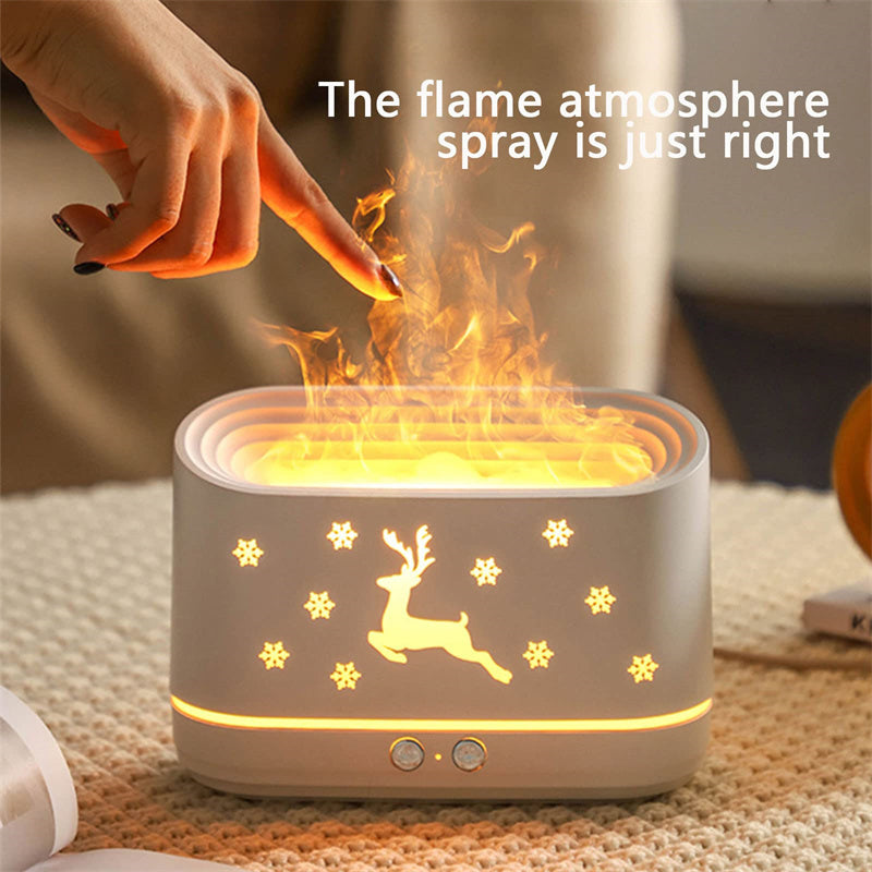 Elk Flame Humidifier and Diffuser with Atmosphere Lamp - Idea Spark Hub 
