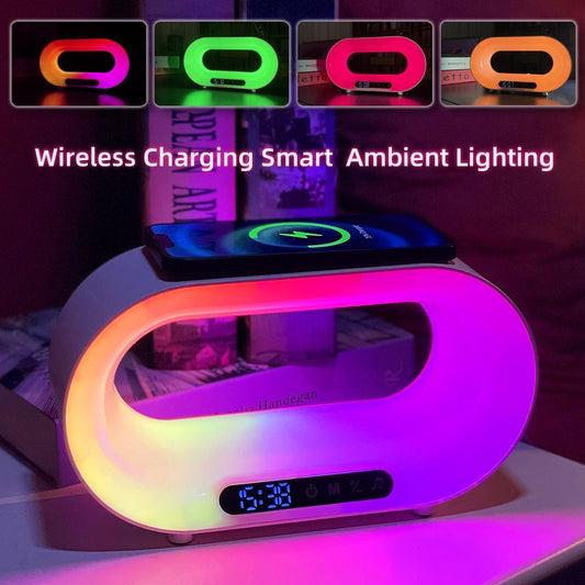 3-in-1 Smart LED Lamp with Wireless Charging & Alarm - Idea Spark Hub 