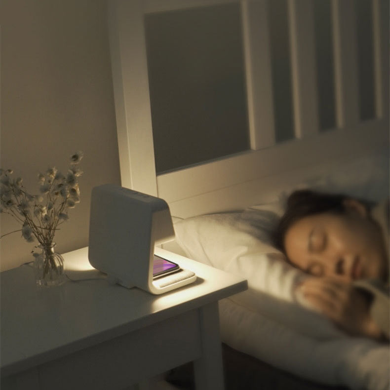 3-in-1 Bedside Lamp with Wireless Charging and Alarm - Idea Spark Hub 
