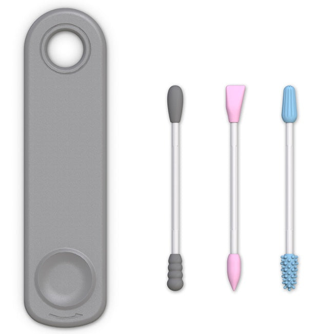 Double Ended Silicone Recycled Cleaning Cotton Swab