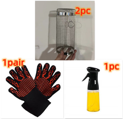 Portable Rolling BBQ Grilling Basket for Outdoor Cooking - Idea Spark Hub 