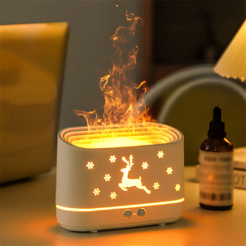 Elk Flame Humidifier and Diffuser with Atmosphere Lamp - Idea Spark Hub 