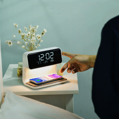 3-in-1 Bedside Lamp with Wireless Charging and Alarm - Idea Spark Hub 