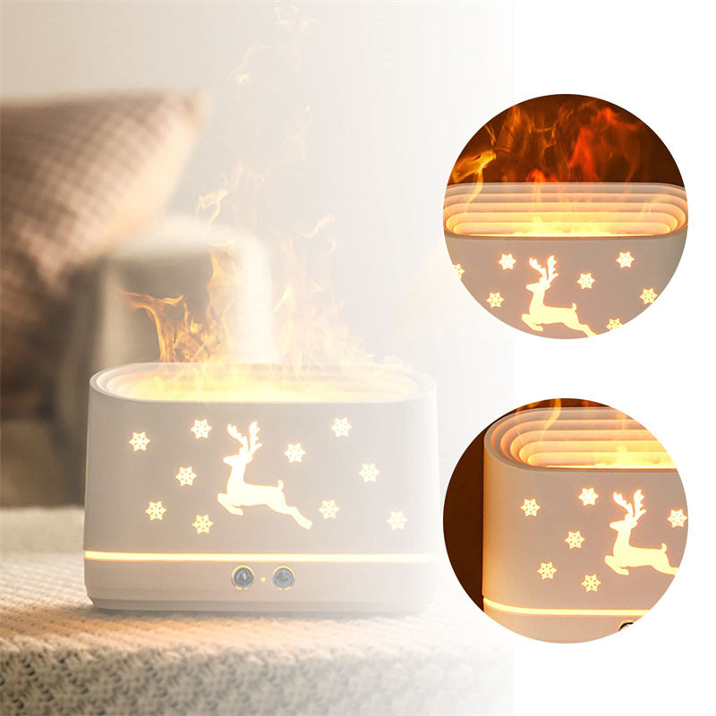 Elk Flame Humidifier and Diffuser with Atmosphere Lamp - Idea Spark Hub 